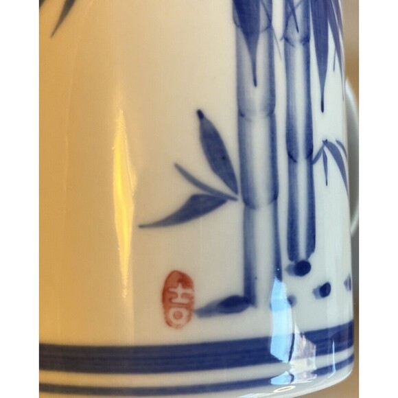 World Market Asian Inspired Tea Cups Infusers Set/2 Blue White Floral No Lids - Picture 7 of 8